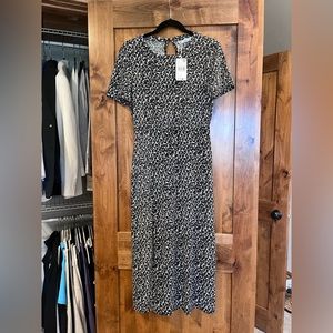 MANGO Printed cut-out detail dress